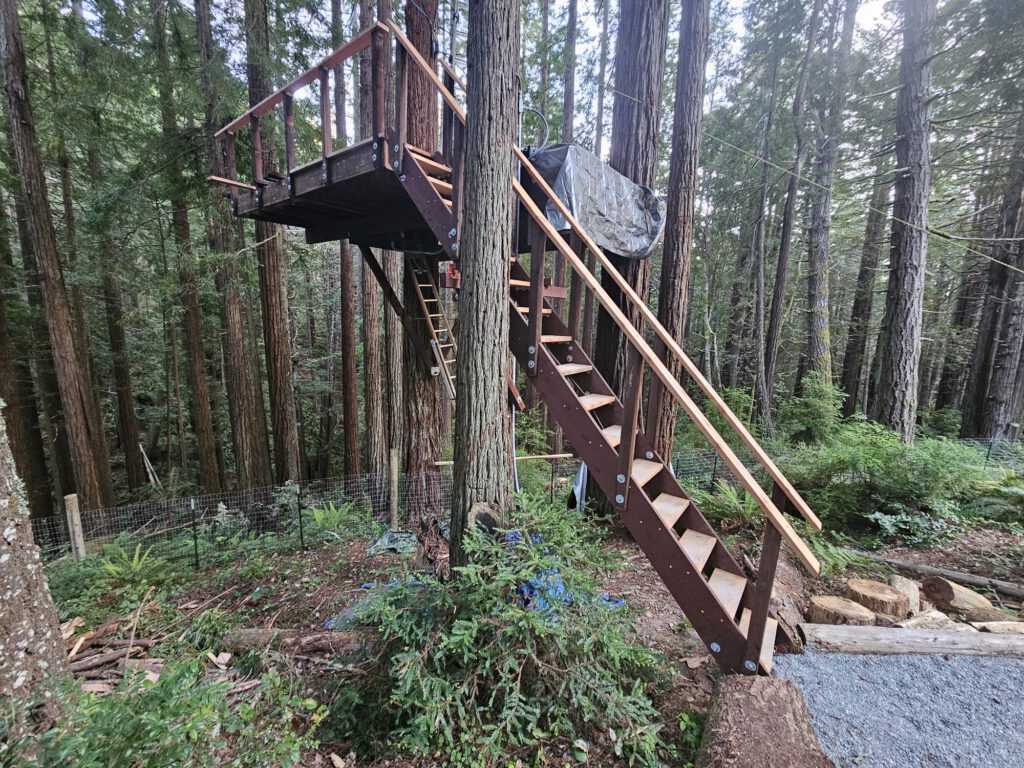 Staircase and part of the deck in