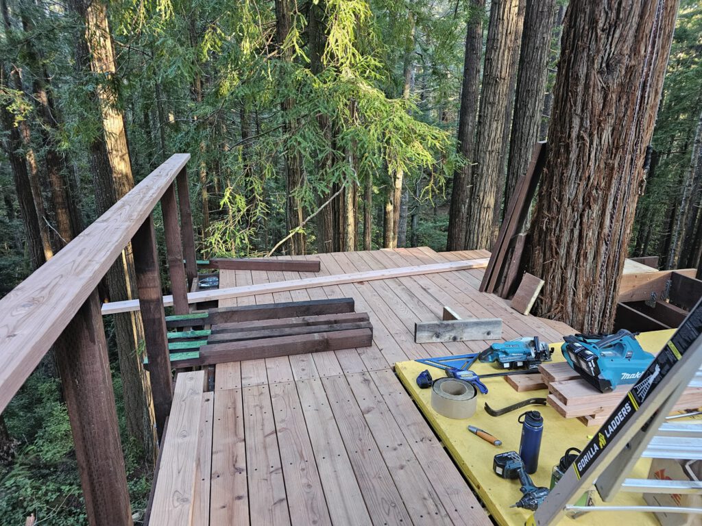 The handrail is coming along