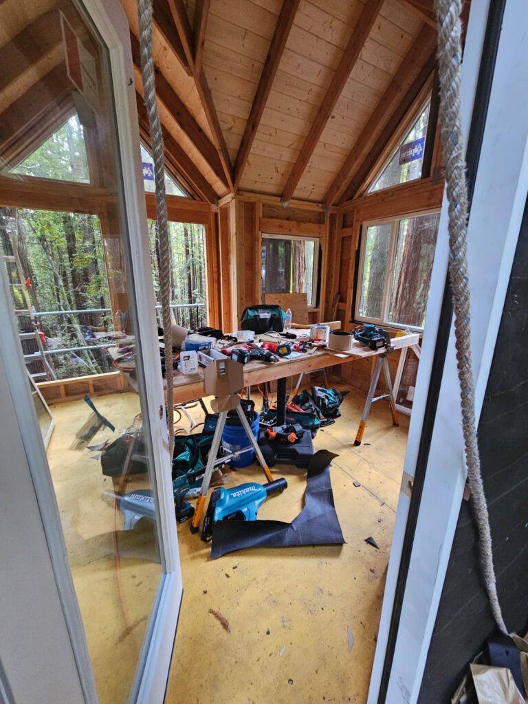 More windows installed, the doors too. Here I called a friend to help me transport the windows and doors and install them.