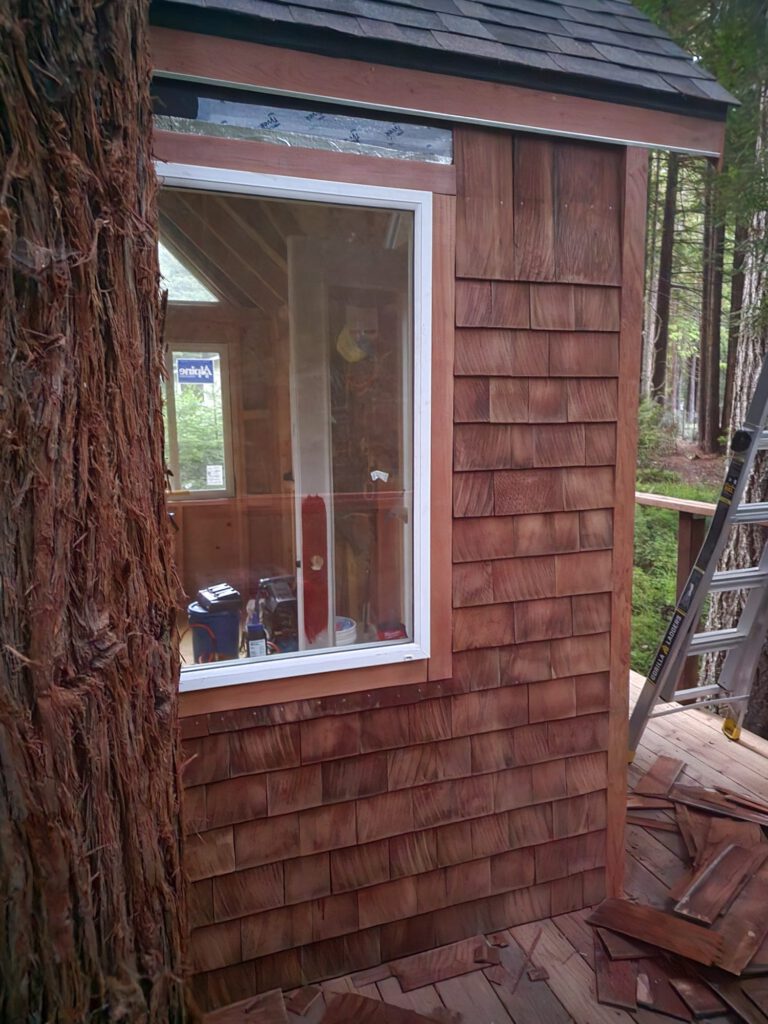 Siding on the first wall almost done. I just loved looking at this wall.