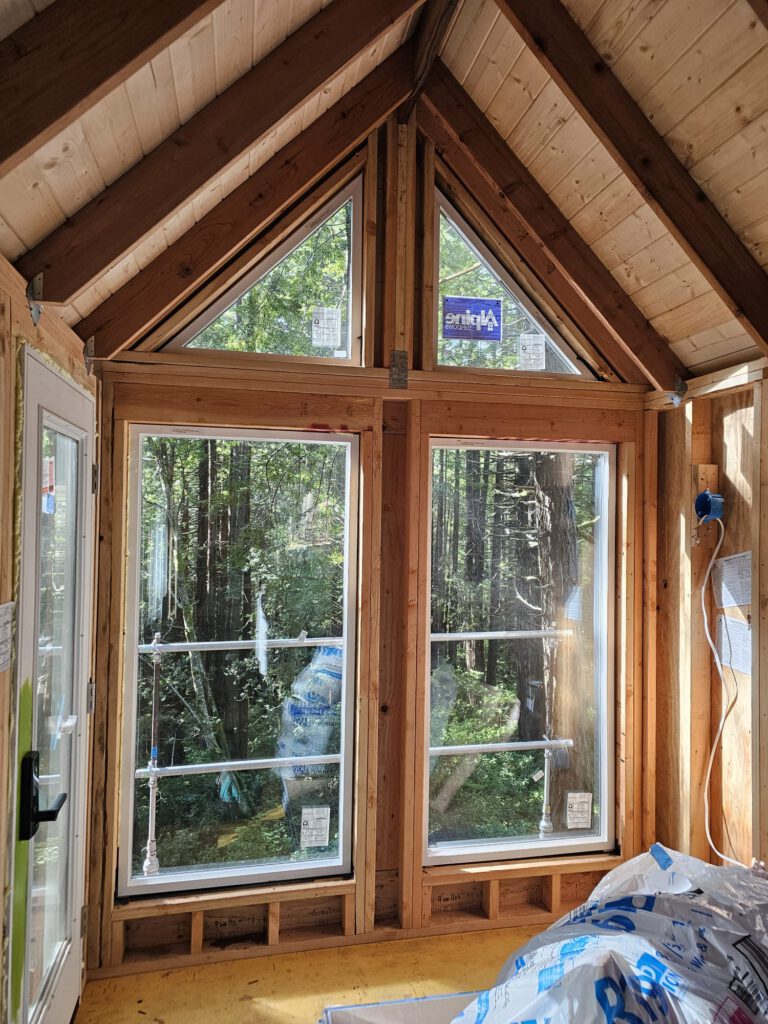 All windows and both doors installed