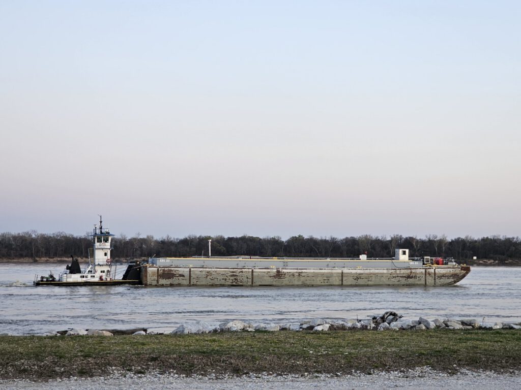 Barge on the Mississippi River