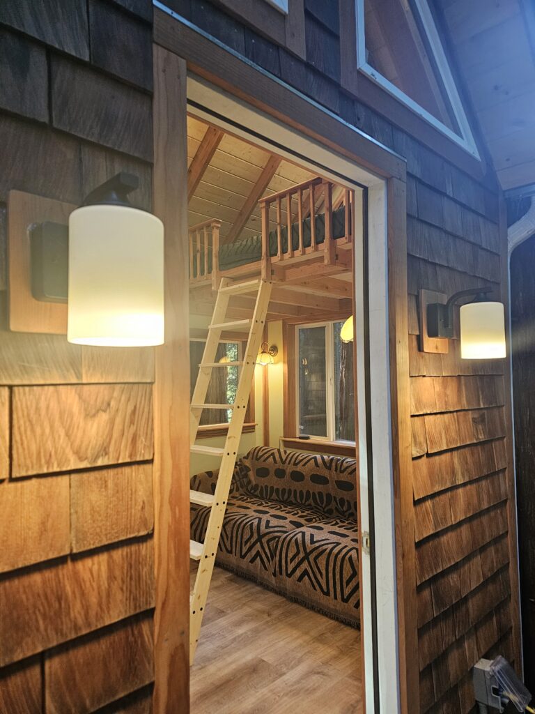 Outside lighting. All lights, inside and outside, are Philips Hue, capable of millions of colors.